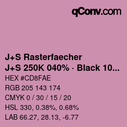 Farbcode: J+S Rasterfaecher - J+S 250K 040% · Black 10% | qconv.com