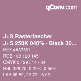 Code couleur: J+S Rasterfaecher - J+S 250K 040% · Black 30% | qconv.com