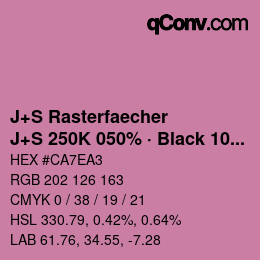 Farbcode: J+S Rasterfaecher - J+S 250K 050% · Black 10% | qconv.com