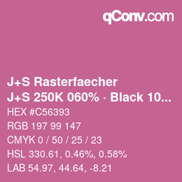 Code couleur: J+S Rasterfaecher - J+S 250K 060% · Black 10% | qconv.com