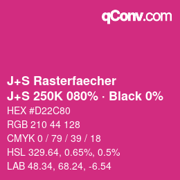 Color code: J+S Rasterfaecher - J+S 250K 080% · Black 0% | qconv.com