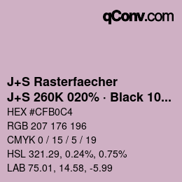 Farbcode: J+S Rasterfaecher - J+S 260K 020% · Black 10% | qconv.com