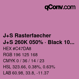 Code couleur: J+S Rasterfaecher - J+S 260K 050% · Black 10% | qconv.com