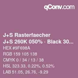 Farbcode: J+S Rasterfaecher - J+S 260K 050% · Black 30% | qconv.com