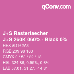 Farbcode: J+S Rasterfaecher - J+S 260K 060% · Black 0% | qconv.com