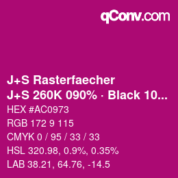 Code couleur: J+S Rasterfaecher - J+S 260K 090% · Black 10% | qconv.com