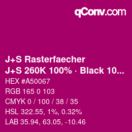 カラーコード: J+S Rasterfaecher - J+S 260K 100% · Black 10% | qconv.com