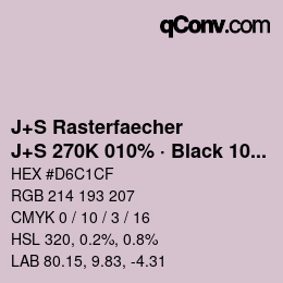 Farbcode: J+S Rasterfaecher - J+S 270K 010% · Black 10% | qconv.com