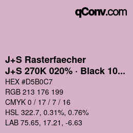 Farbcode: J+S Rasterfaecher - J+S 270K 020% · Black 10% | qconv.com