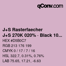 Code couleur: J+S Rasterfaecher - J+S 270K 020% · Black 10% | qconv.com