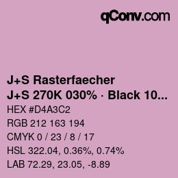 Farbcode: J+S Rasterfaecher - J+S 270K 030% · Black 10% | qconv.com