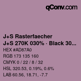 Code couleur: J+S Rasterfaecher - J+S 270K 030% · Black 30% | qconv.com