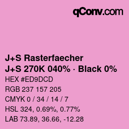 Farbcode: J+S Rasterfaecher - J+S 270K 040% · Black 0% | qconv.com