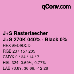 Code couleur: J+S Rasterfaecher - J+S 270K 040% · Black 0% | qconv.com