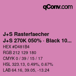 カラーコード: J+S Rasterfaecher - J+S 270K 050% · Black 10% | qconv.com
