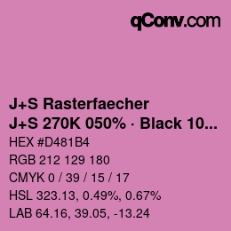 Color code: J+S Rasterfaecher - J+S 270K 050% · Black 10% | qconv.com