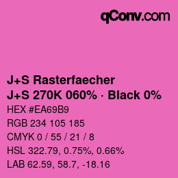 Farbcode: J+S Rasterfaecher - J+S 270K 060% · Black 0% | qconv.com
