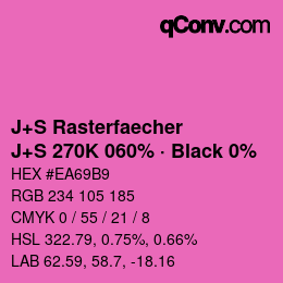 カラーコード: J+S Rasterfaecher - J+S 270K 060% · Black 0% | qconv.com