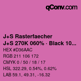 カラーコード: J+S Rasterfaecher - J+S 270K 060% · Black 10% | qconv.com