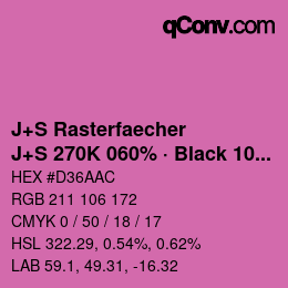 Color code: J+S Rasterfaecher - J+S 270K 060% · Black 10% | qconv.com