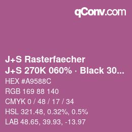 Code couleur: J+S Rasterfaecher - J+S 270K 060% · Black 30% | qconv.com