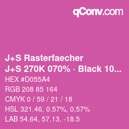 Farbcode: J+S Rasterfaecher - J+S 270K 070% · Black 10% | qconv.com