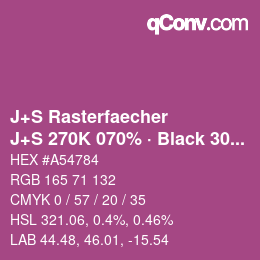 Code couleur: J+S Rasterfaecher - J+S 270K 070% · Black 30% | qconv.com