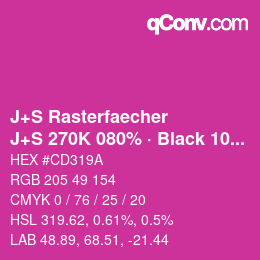 Code couleur: J+S Rasterfaecher - J+S 270K 080% · Black 10% | qconv.com