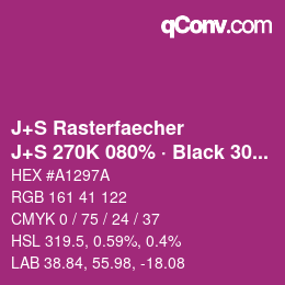 Farbcode: J+S Rasterfaecher - J+S 270K 080% · Black 30% | qconv.com