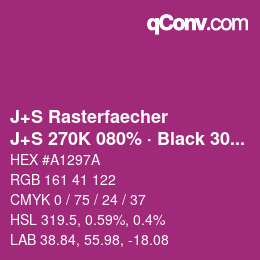 Color code: J+S Rasterfaecher - J+S 270K 080% · Black 30% | qconv.com