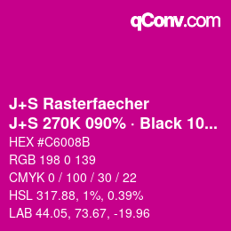 Code couleur: J+S Rasterfaecher - J+S 270K 090% · Black 10% | qconv.com