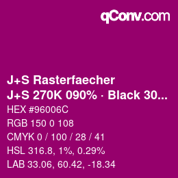 Code couleur: J+S Rasterfaecher - J+S 270K 090% · Black 30% | qconv.com