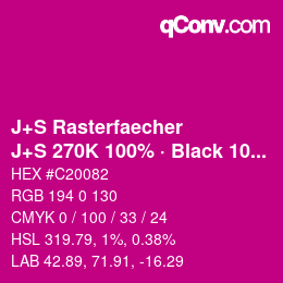 Code couleur: J+S Rasterfaecher - J+S 270K 100% · Black 10% | qconv.com