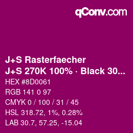 カラーコード: J+S Rasterfaecher - J+S 270K 100% · Black 30% | qconv.com
