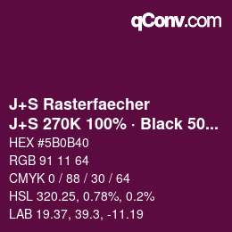 Code couleur: J+S Rasterfaecher - J+S 270K 100% · Black 50% | qconv.com