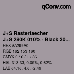 Farbcode: J+S Rasterfaecher - J+S 280K 010% · Black 30% | qconv.com