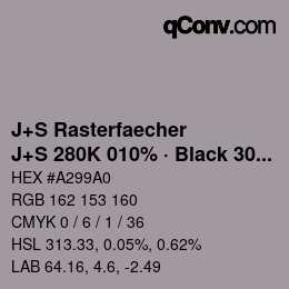 Color code: J+S Rasterfaecher - J+S 280K 010% · Black 30% | qconv.com