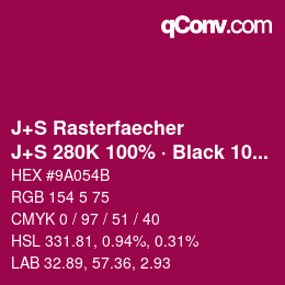 Code couleur: J+S Rasterfaecher - J+S 280K 100% · Black 10% | qconv.com