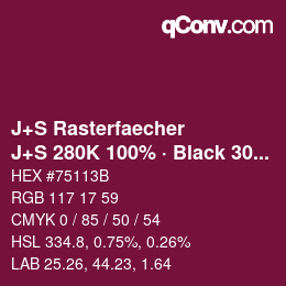 Code couleur: J+S Rasterfaecher - J+S 280K 100% · Black 30% | qconv.com