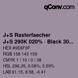 Farbcode: J+S Rasterfaecher - J+S 290K 020% · Black 30% | qconv.com