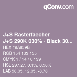Code couleur: J+S Rasterfaecher - J+S 290K 030% · Black 30% | qconv.com