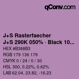 Color code: J+S Rasterfaecher - J+S 290K 050% · Black 10% | qconv.com