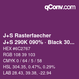 Farbcode: J+S Rasterfaecher - J+S 290K 090% · Black 30% | qconv.com