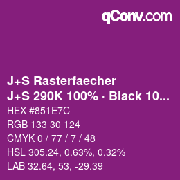 Code couleur: J+S Rasterfaecher - J+S 290K 100% · Black 10% | qconv.com