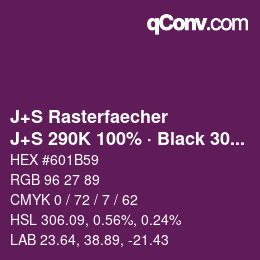 Farbcode: J+S Rasterfaecher - J+S 290K 100% · Black 30% | qconv.com