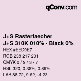 Farbcode: J+S Rasterfaecher - J+S 310K 010% · Black 0% | qconv.com