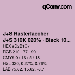 Farbcode: J+S Rasterfaecher - J+S 310K 020% · Black 10% | qconv.com