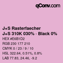 Farbcode: J+S Rasterfaecher - J+S 310K 030% · Black 0% | qconv.com