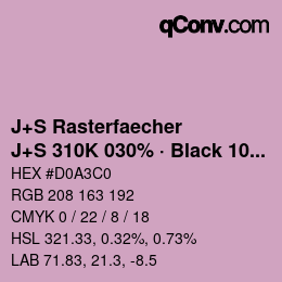 Code couleur: J+S Rasterfaecher - J+S 310K 030% · Black 10% | qconv.com