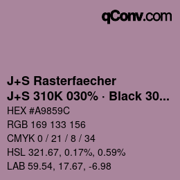 Farbcode: J+S Rasterfaecher - J+S 310K 030% · Black 30% | qconv.com